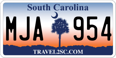 SC license plate MJA954