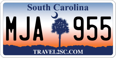 SC license plate MJA955