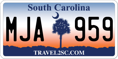 SC license plate MJA959