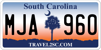 SC license plate MJA960