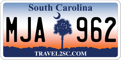 SC license plate MJA962