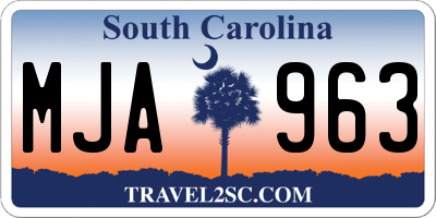 SC license plate MJA963
