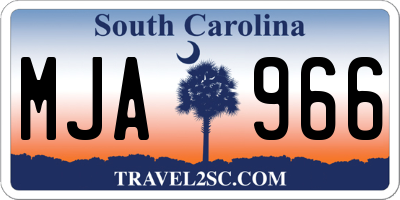 SC license plate MJA966