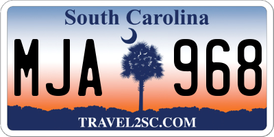 SC license plate MJA968