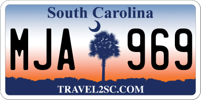 SC license plate MJA969