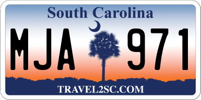 SC license plate MJA971