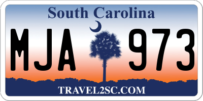 SC license plate MJA973