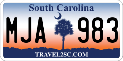 SC license plate MJA983