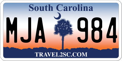 SC license plate MJA984
