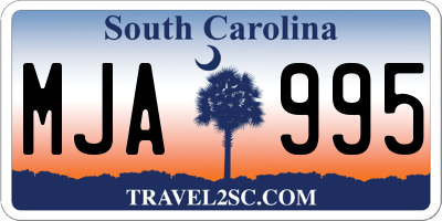SC license plate MJA995
