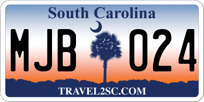 SC license plate MJB024
