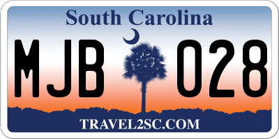 SC license plate MJB028
