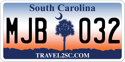 SC license plate MJB032