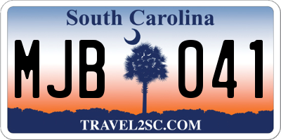 SC license plate MJB041