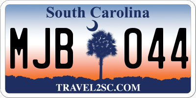SC license plate MJB044