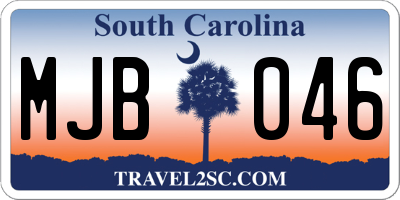 SC license plate MJB046