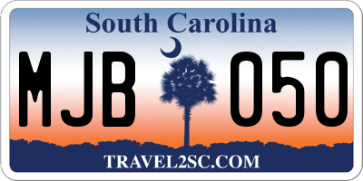 SC license plate MJB050