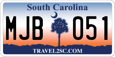 SC license plate MJB051