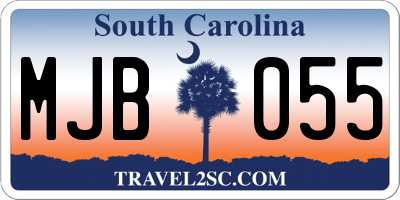 SC license plate MJB055