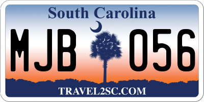 SC license plate MJB056