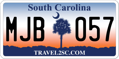 SC license plate MJB057