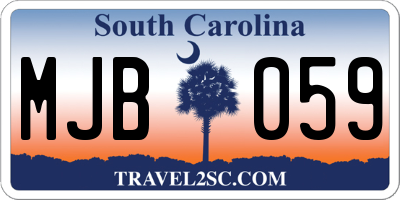 SC license plate MJB059
