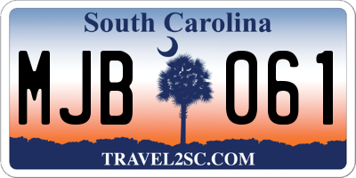 SC license plate MJB061