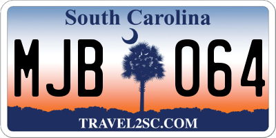SC license plate MJB064