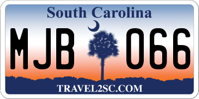SC license plate MJB066