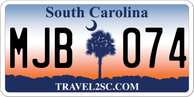 SC license plate MJB074