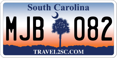 SC license plate MJB082