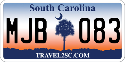 SC license plate MJB083