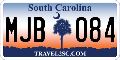 SC license plate MJB084