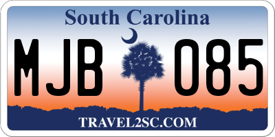 SC license plate MJB085