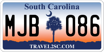 SC license plate MJB086