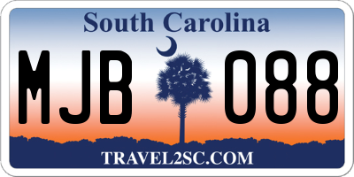 SC license plate MJB088