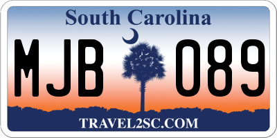 SC license plate MJB089