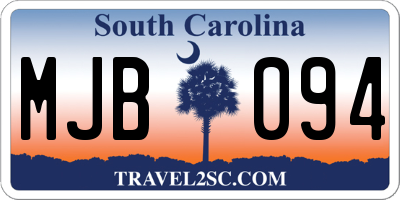 SC license plate MJB094