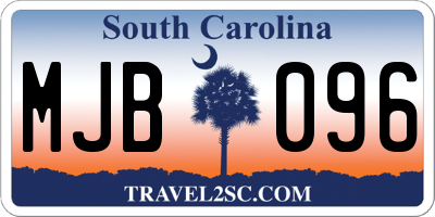 SC license plate MJB096
