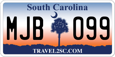 SC license plate MJB099