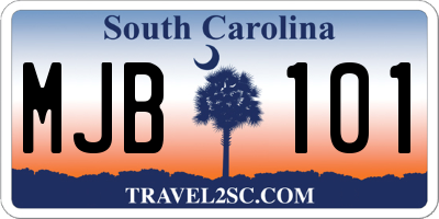 SC license plate MJB101