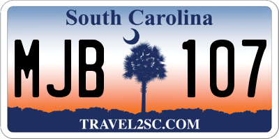 SC license plate MJB107