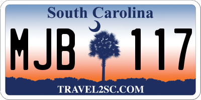 SC license plate MJB117