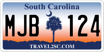 SC license plate MJB124