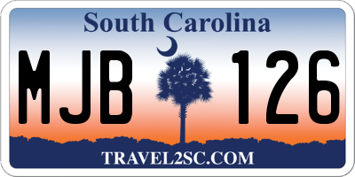 SC license plate MJB126