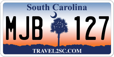 SC license plate MJB127