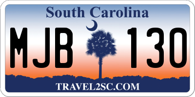 SC license plate MJB130