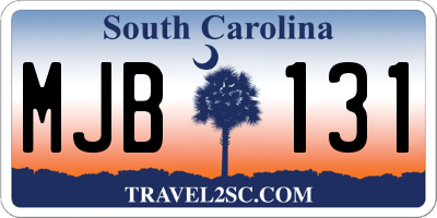 SC license plate MJB131