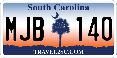 SC license plate MJB140