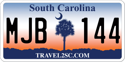 SC license plate MJB144